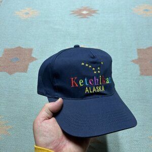 Vintage SnapBack hat cap Ketchikan Alaska stars Big Dipper flag blue rainbow